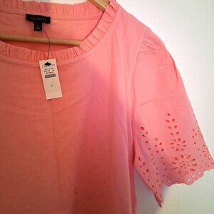 Talbots Eyelet Embroidered S/S Tee